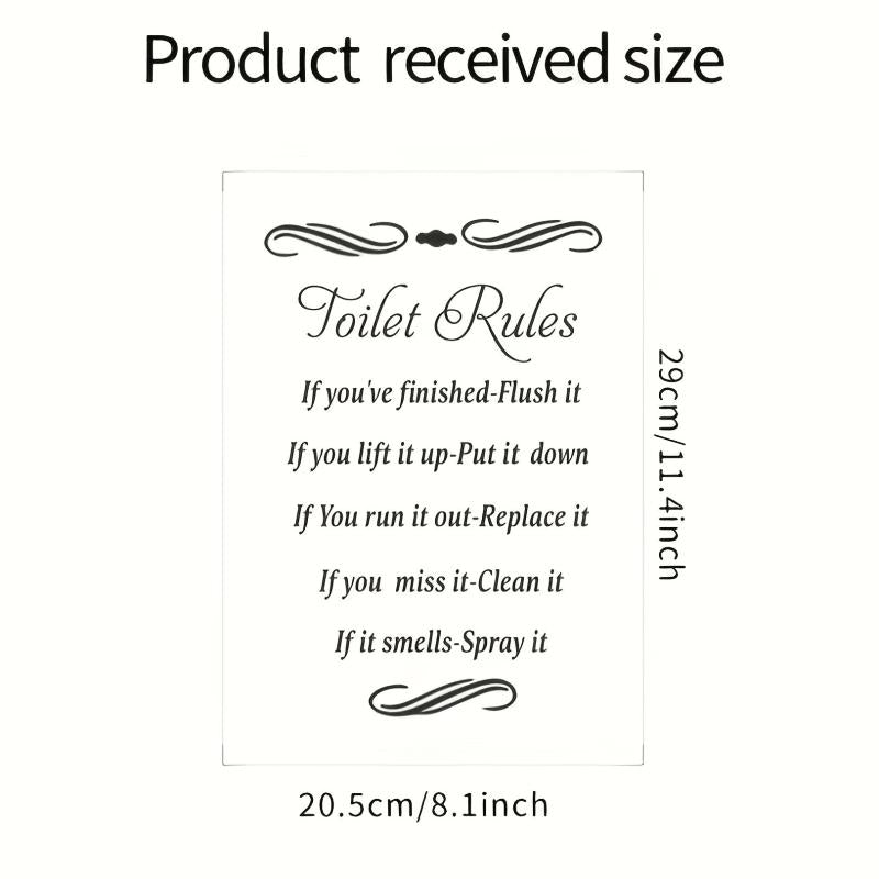 Toilet Rules Toilet Seat Sticker Decorative Toilet Lid Decal