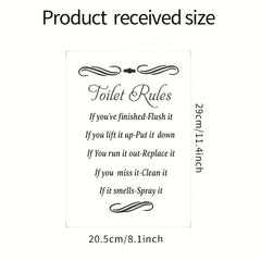 Toilet Rules Toilet Seat Sticker Decorative Toilet Lid Decal