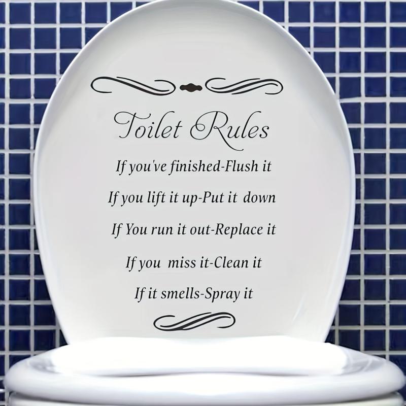 Toilet Rules Toilet Seat Sticker Decorative Toilet Lid Decal