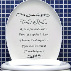 Toilet Rules Toilet Seat Sticker Decorative Toilet Lid Decal