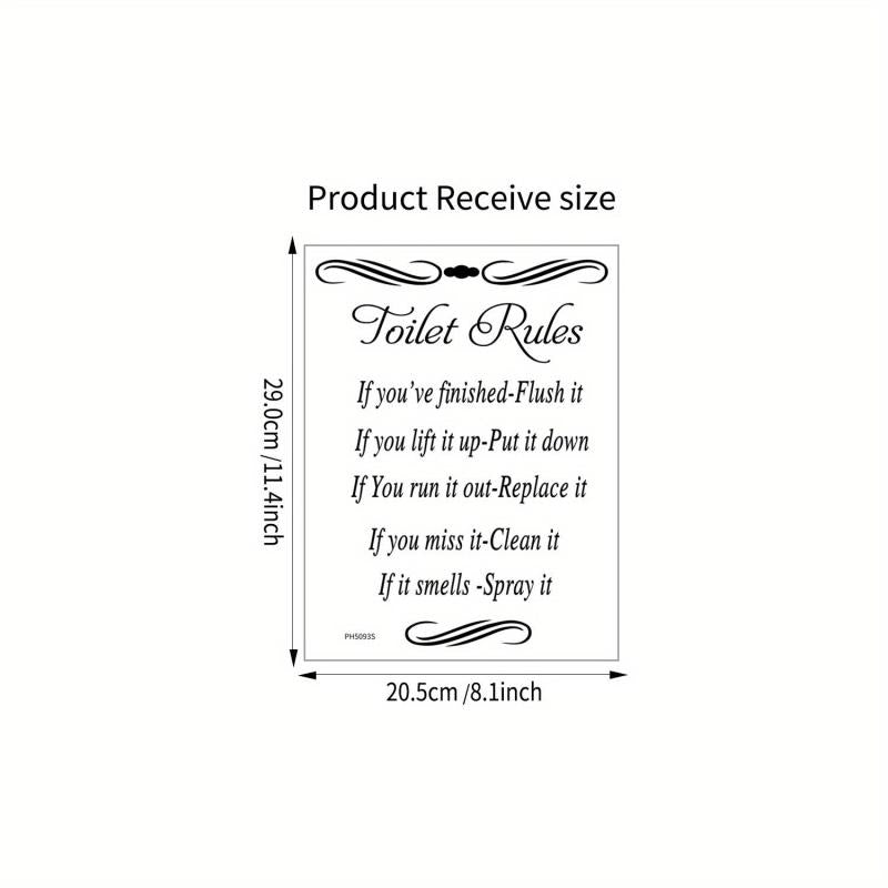 Toilet Rules Toilet Seat Sticker Decorative Toilet Lid Decal
