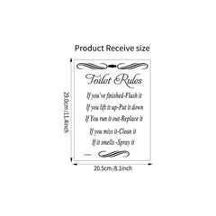 Toilet Rules Toilet Seat Sticker Decorative Toilet Lid Decal