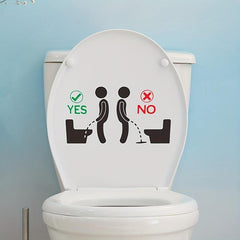 Funny Toilet Lid Decal Wall Sticker Self Adhesive Bathroom Decor