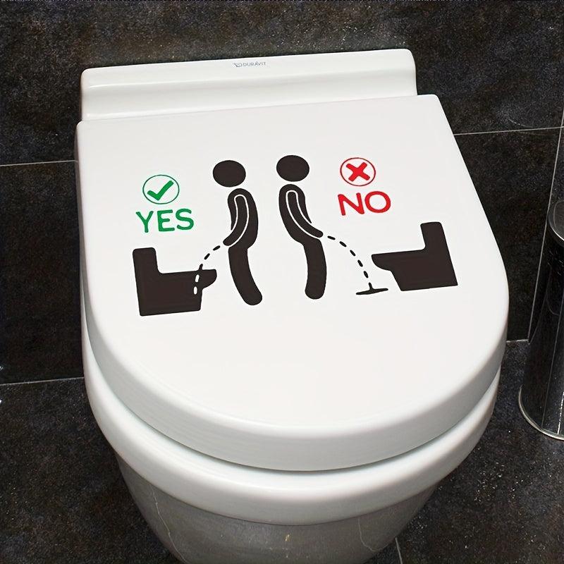 Funny Toilet Lid Decal Wall Sticker Self Adhesive Bathroom Decor