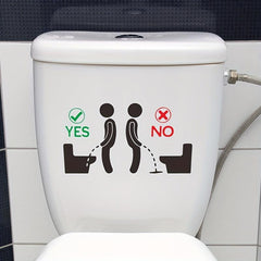 Funny Toilet Lid Decal Wall Sticker Self Adhesive Bathroom Decor