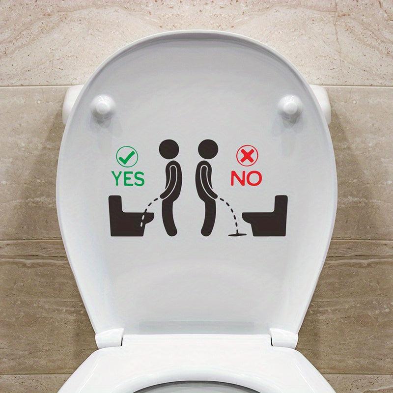 Funny Toilet Lid Decal Wall Sticker Self Adhesive Bathroom Decor