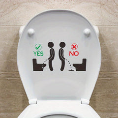 Funny Toilet Lid Decal Wall Sticker Self Adhesive Bathroom Decor