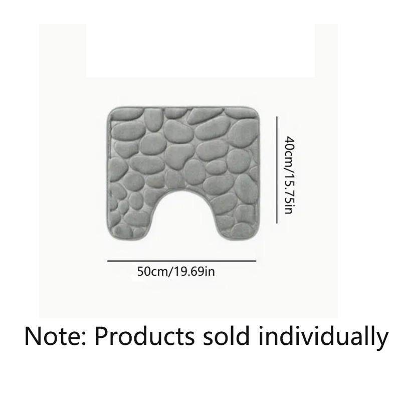 Cobblestone Embossed Bath Rug Non Slip Bathroom Mat