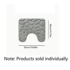 Cobblestone Embossed Bath Rug Non Slip Bathroom Mat
