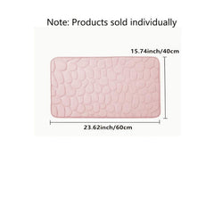 Cobblestone Embossed Bath Rug Non Slip Bathroom Mat