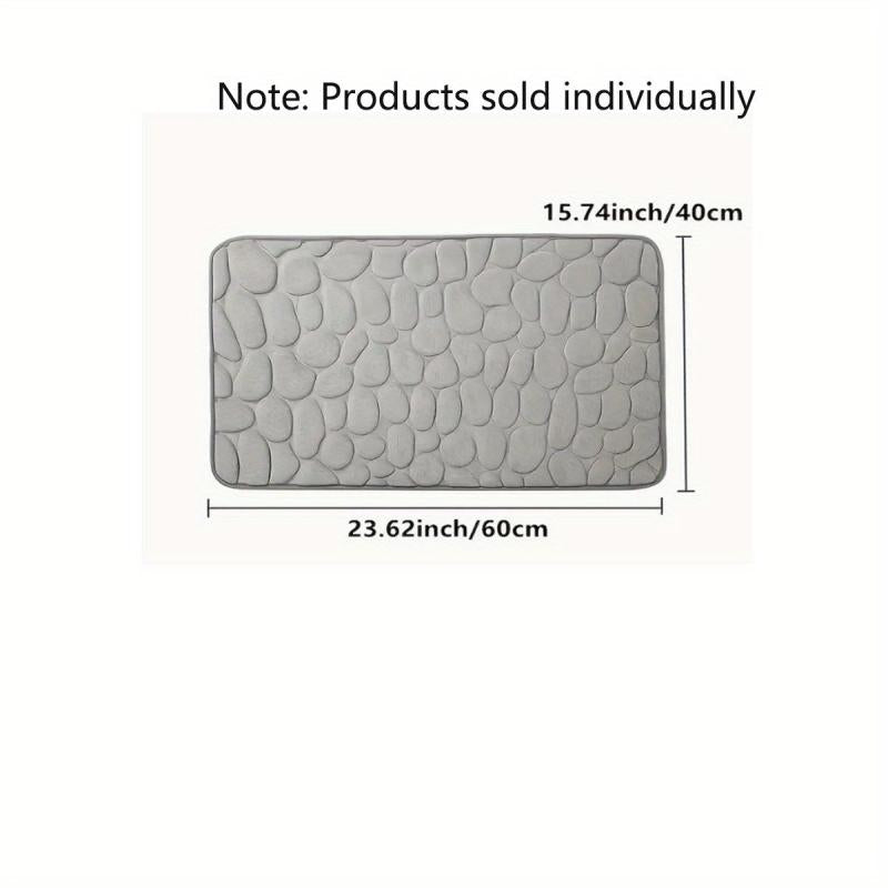 Cobblestone Embossed Bath Rug Non Slip Bathroom Mat