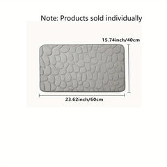Cobblestone Embossed Bath Rug Non Slip Bathroom Mat