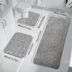 Cobblestone Embossed Bath Rug Non Slip Bathroom Mat