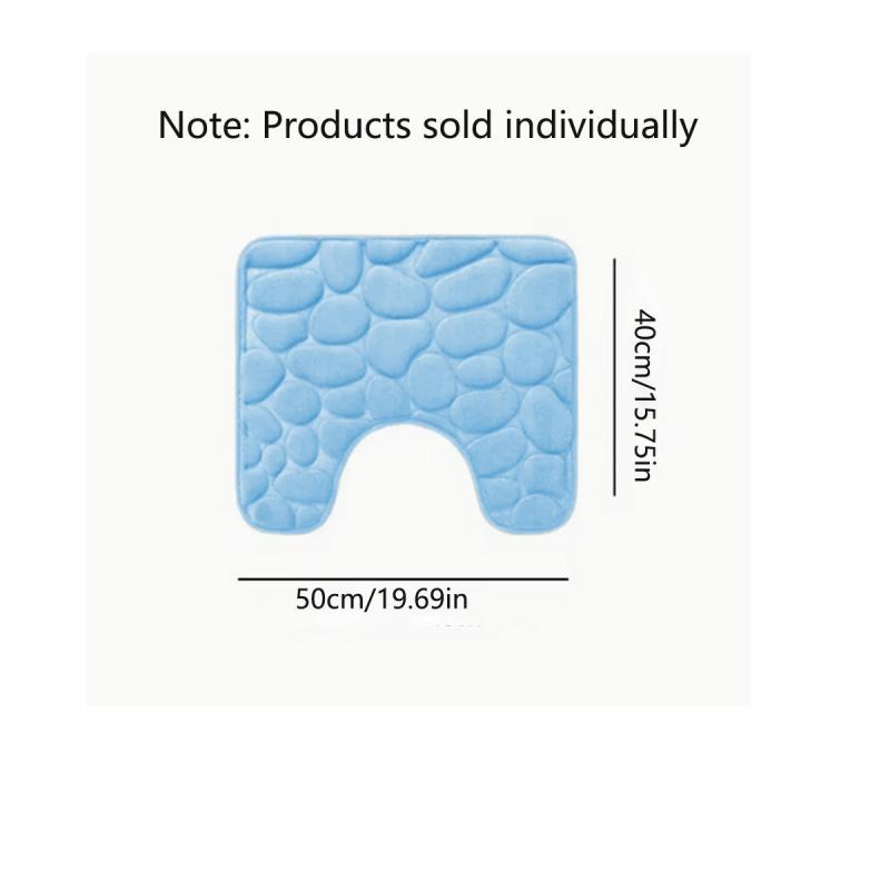 Cobblestone Embossed Bath Rug Non Slip Bathroom Mat