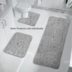 Cobblestone Embossed Bath Rug Non Slip Bathroom Mat