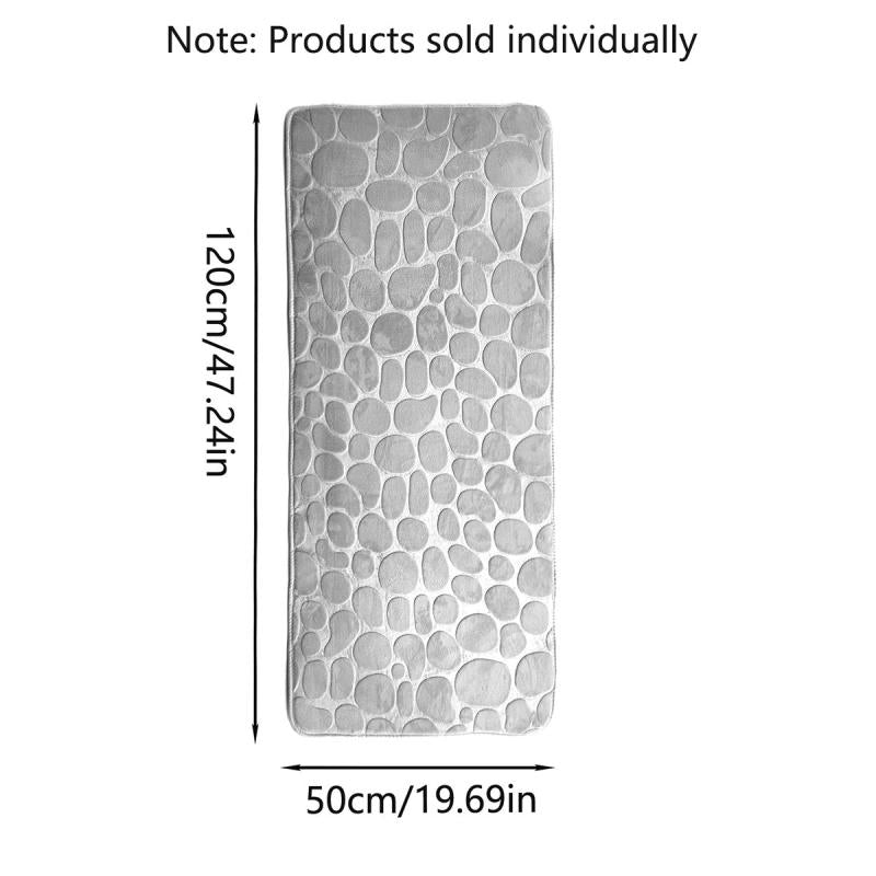 Cobblestone Embossed Bath Rug Non Slip Bathroom Mat