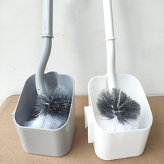 Toilet Brush Holder Set Soft Bristle Long Handle 360 Cleaning Wall Mountable