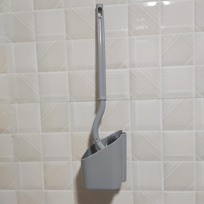 Toilet Brush Holder Set Soft Bristle Long Handle 360 Cleaning Wall Mountable