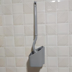 Toilet Brush Holder Set Soft Bristle Long Handle 360 Cleaning Wall Mountable