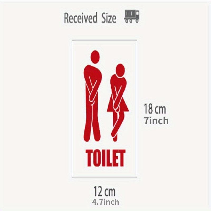 Toilet Sign Door Sticker Funny Decal Bathroom Decor