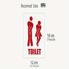 Toilet Sign Door Sticker Funny Decal Bathroom Decor