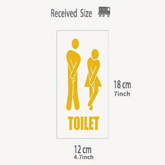 Toilet Sign Door Sticker Funny Decal Bathroom Decor