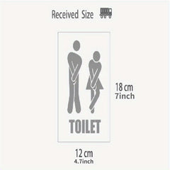Toilet Sign Door Sticker Funny Decal Bathroom Decor