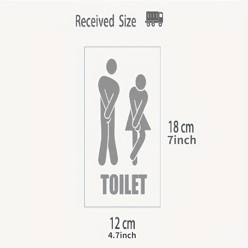 Toilet Sign Door Sticker Funny Decal Bathroom Decor
