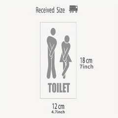 Toilet Sign Door Sticker Funny Decal Bathroom Decor