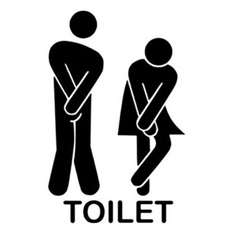 Toilet Sign Door Sticker Funny Decal Bathroom Decor