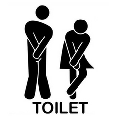 Toilet Sign Door Sticker Funny Decal Bathroom Decor
