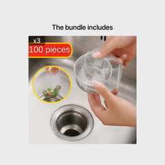 100pcs Drain Outlet Garbage Bags Water Repellent Sink Filter