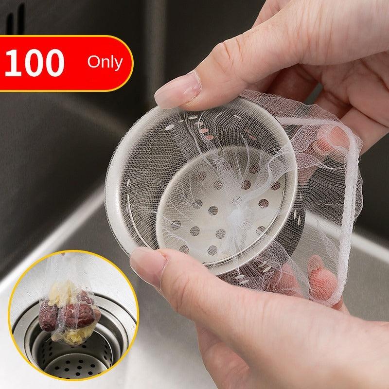 100pcs Drain Outlet Garbage Bags Water Repellent Sink Filter