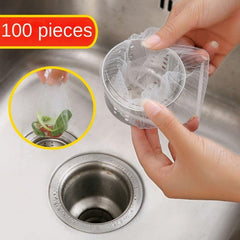 100pcs Drain Outlet Garbage Bags Water Repellent Sink Filter