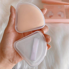 Transparent Triangular Powder Puff Holder Portable Powder Puff Storage Box