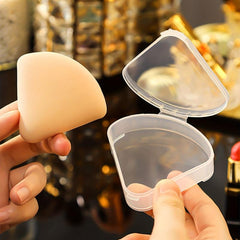 Transparent Triangular Powder Puff Holder Portable Powder Puff Storage Box