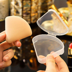 Transparent Triangular Powder Puff Holder Portable Powder Puff Storage Box