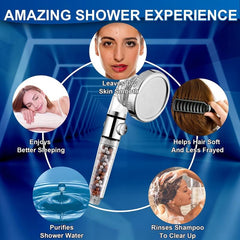 Filtered Shower Head 4 Settings High Pressure Water Saving