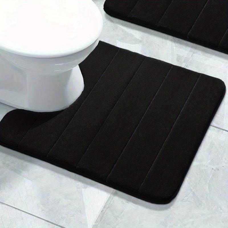 Thick Memory Foam Bath Mat Set Non-slip Washable Rug Flannel Toilet Mat Soft