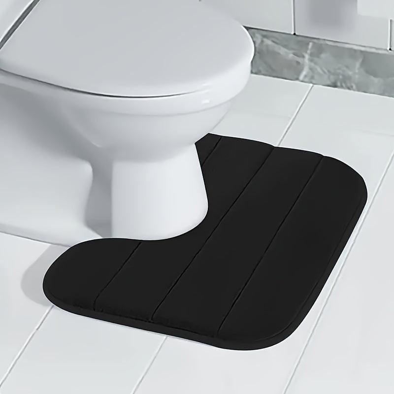 Thick Memory Foam Bath Mat Set Non-slip Washable Rug Flannel Toilet Mat Soft