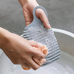 Portable Mini Laundry Board Foldable Washboard Soft Glue Non-slip Hand Wash