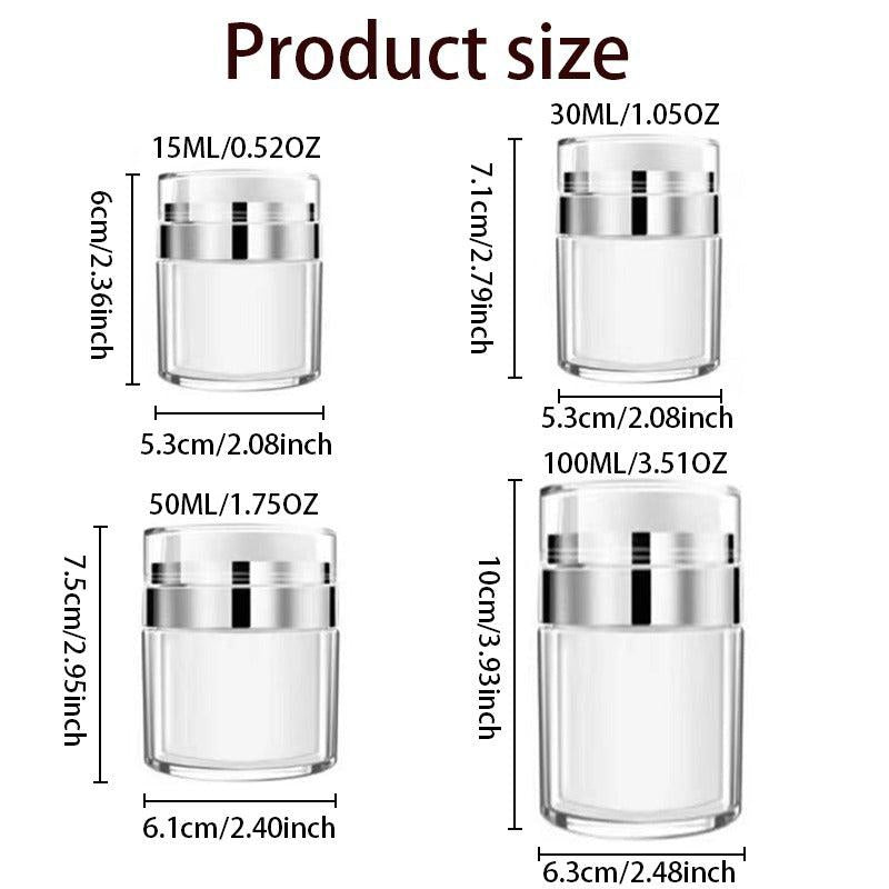 Portable Lotion Dispenser Airless Pump Jars Leakproof Travel Container