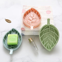 Leaf Shaped Soap Dish Holder for Bathroom