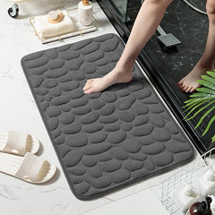 Stone Textured Memory Foam Bathroom Mat - Water Absorbent