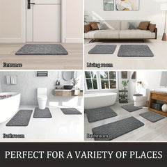 Stone Textured Memory Foam Bathroom Mat - Water Absorbent