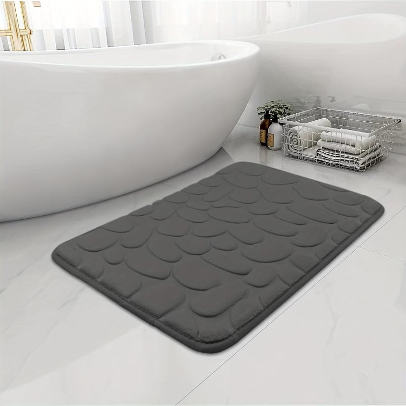 Stone Textured Memory Foam Bathroom Mat - Water Absorbent