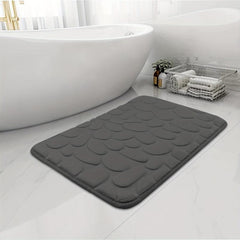Stone Textured Memory Foam Bathroom Mat - Water Absorbent