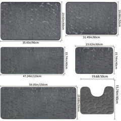 Stone Textured Memory Foam Bathroom Mat - Water Absorbent