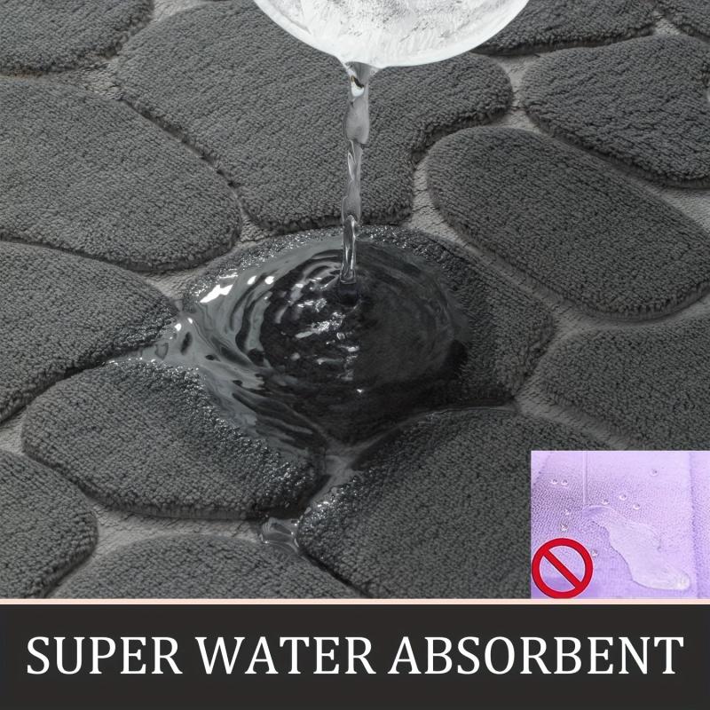 Stone Textured Memory Foam Bathroom Mat - Water Absorbent