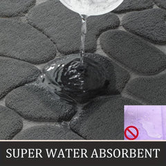 Stone Textured Memory Foam Bathroom Mat - Water Absorbent